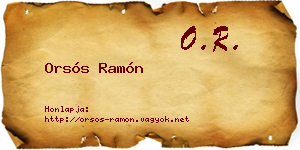 Orsós Ramón névjegykártya